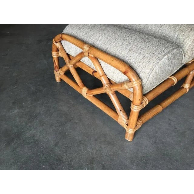 Restored Two-Strand "1940s Transition" Rattan Chaise Lounge - 7