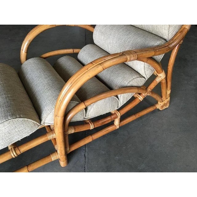 Restored Two-Strand "1940s Transition" Rattan Chaise Lounge - 8