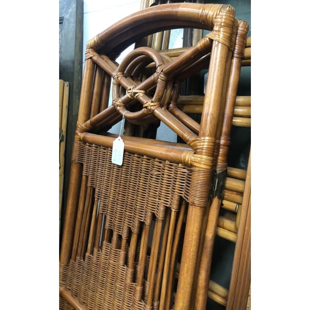1940s Folding Screen, Rattan and Woven Wicker 3 Panel - 2