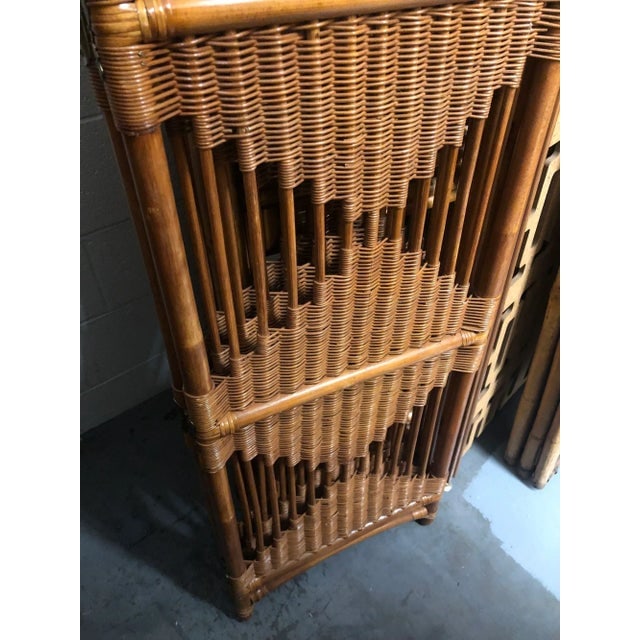 1940s Folding Screen, Rattan and Woven Wicker 3 Panel - 4