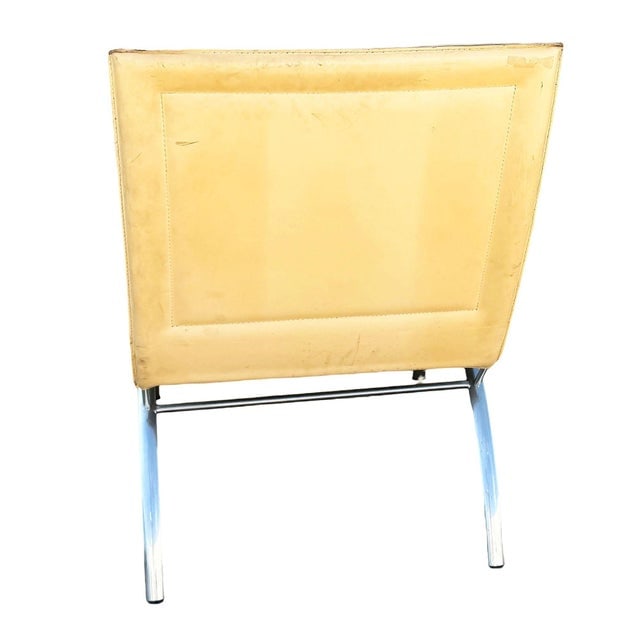 1990s Postmodern Italian Leather ‚ÄúWaist‚Äù Side Chrome Tublar - 6