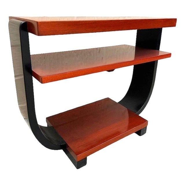 1930s Two-Tone Geometric Art Deco Side Table Attributed to Gilbert Rohde for Brown Saltman (1 of 7)