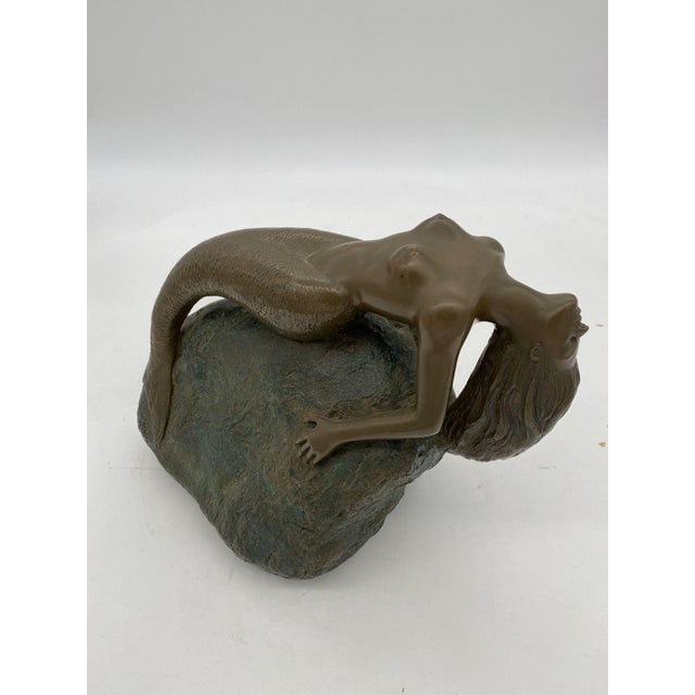 1980s Bronze Mermaid Siren Statue on Beach Rock by James Siebert - 5