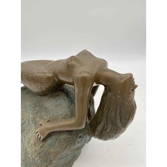 1980s Bronze Mermaid Siren Statue on Beach Rock by James Siebert - 6