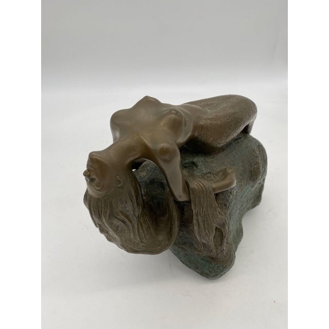 1980s Bronze Mermaid Siren Statue on Beach Rock by James Siebert - 8