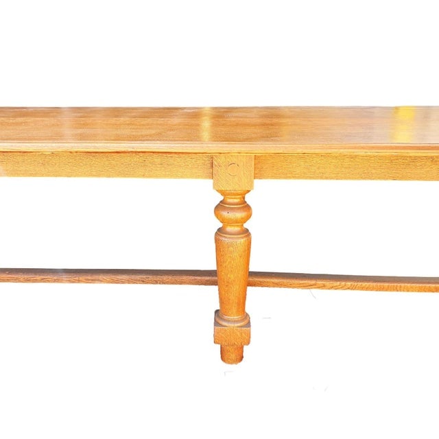 Mid 19th Century Hand-Carved Oak South Shore Massachusetts Long Farmhouse Dining Table - 11 Ft Long - 4