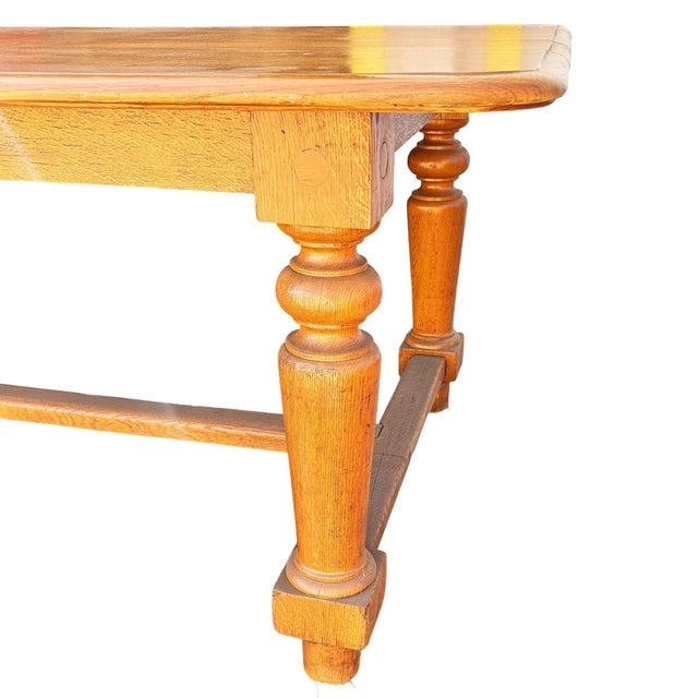 Mid 19th Century Hand-Carved Oak South Shore Massachusetts Long Farmhouse Dining Table - 11 Ft Long - 5