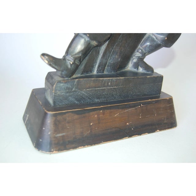 Hand Carved Wood Cossack Russian Dancer Table Lamp Signed Jascha Heifetz - 6