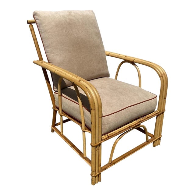 1950s Restored Rattan 3-Strand Lounge Chair by Heywood Wakefield (1 of 10)