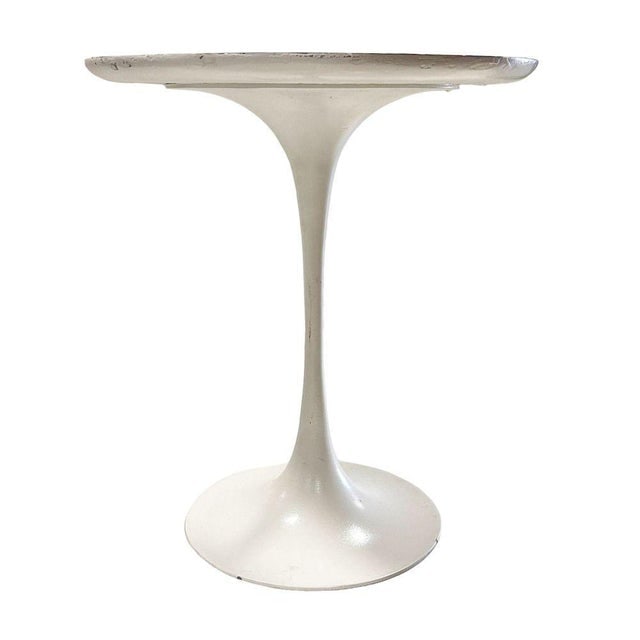 1960s MCM Tall Tulip Side Table Attributed to Eero Saarinen for Knoll W/ Walnut Laminate Top - 2