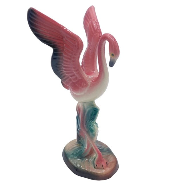 Mid-Century Ceramic Flamingo Figurine & Vase Set by Maddux & Leftons- 3 Pieces - 4