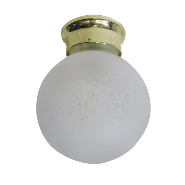 Satin Floral Glass Sphere Ceiling Glass Globe Pendant (1 of 6)