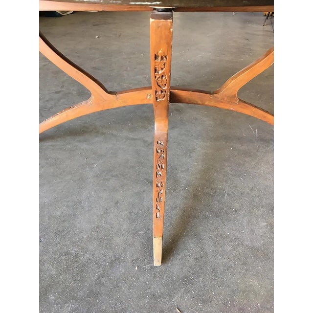 Folding Coffee Table With Brass Charger Tray - 5