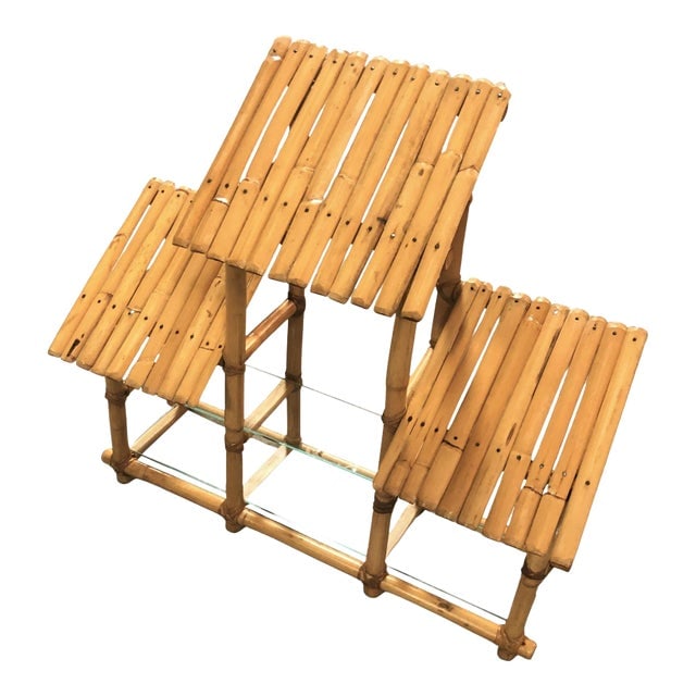 Restored Rattan & Bamboo 3 Tiered Wall Shelves (1 of 9)