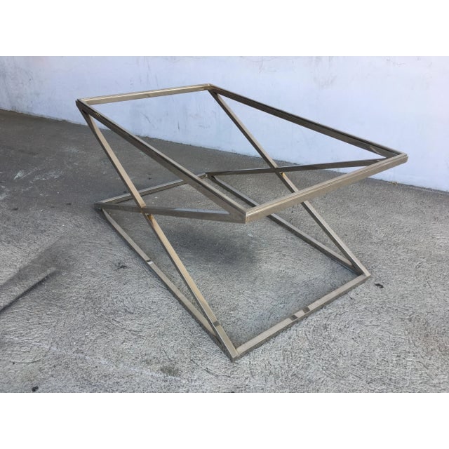 Granger Hertzog Attributed Chrome X Base Glass Top Coffee Table - 5
