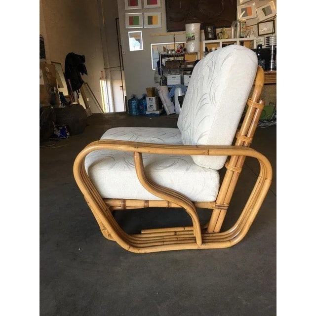Restored 4-Strand Square Pretzel "S" Arm Rattan Sofa with Two-Tier Table - Set of 2 - 6