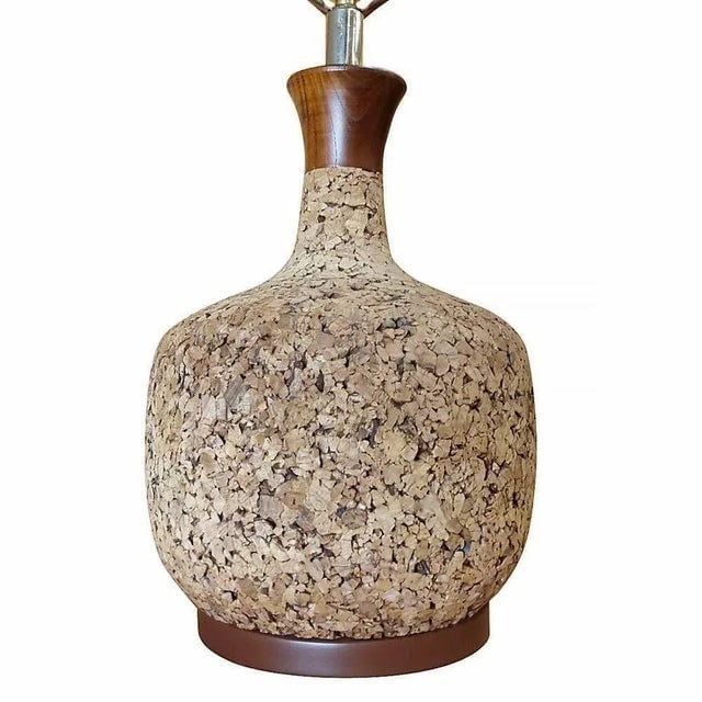 1950s Milo Baughman Style Cork Table Lamp - 2