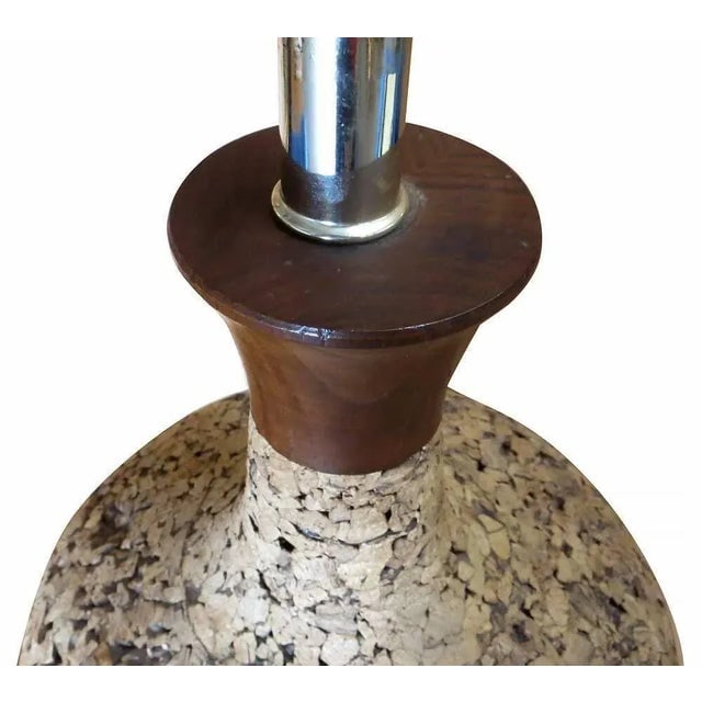 1950s Milo Baughman Style Cork Table Lamp - 4