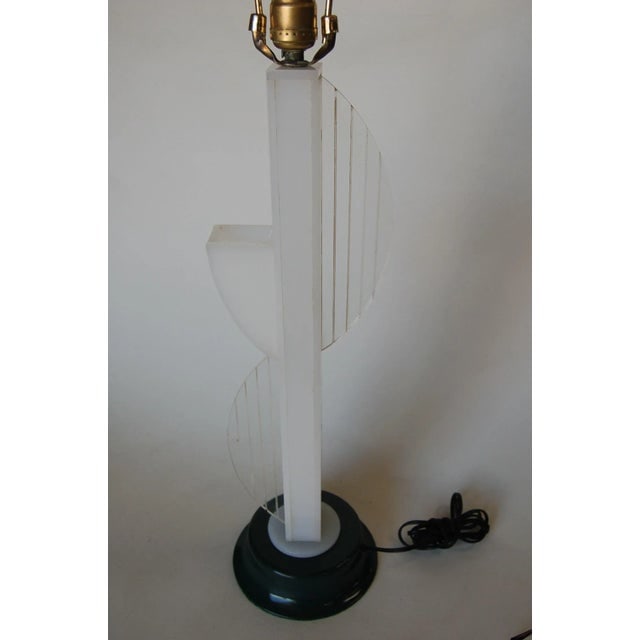 Mid Century Modern White Lucite Table Lamp W/ Side Planter by Moss Lighting - 2