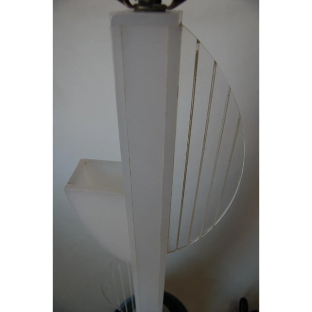 Mid Century Modern White Lucite Table Lamp W/ Side Planter by Moss Lighting - 5