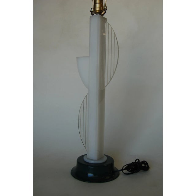 Mid Century Modern White Lucite Table Lamp W/ Side Planter by Moss Lighting - 7