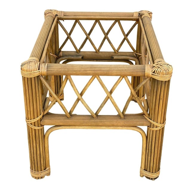 Art Deco "President" Stick Reed Rattan Coffee & Side Table Set - 8