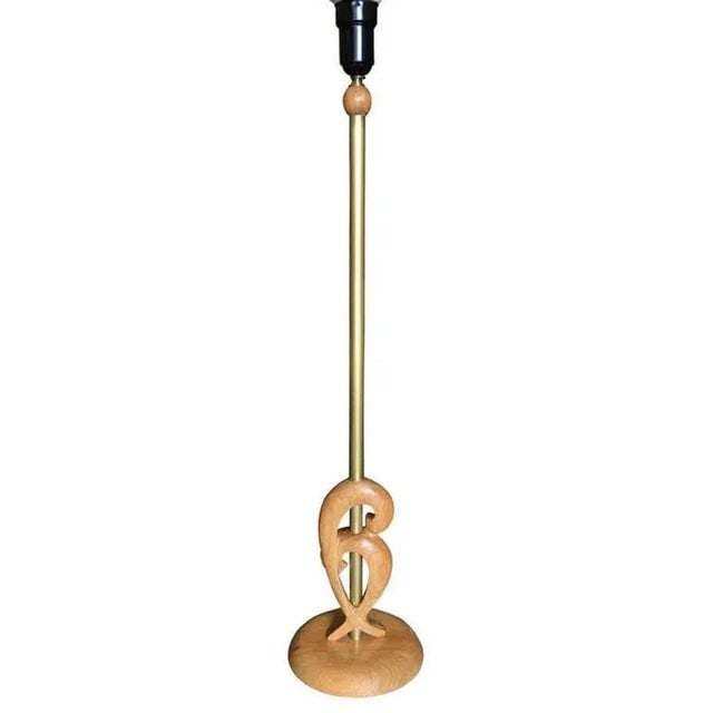 Mid Century Carved Oak Sculptural Floor Lamp by Yasha Heifetz - 2