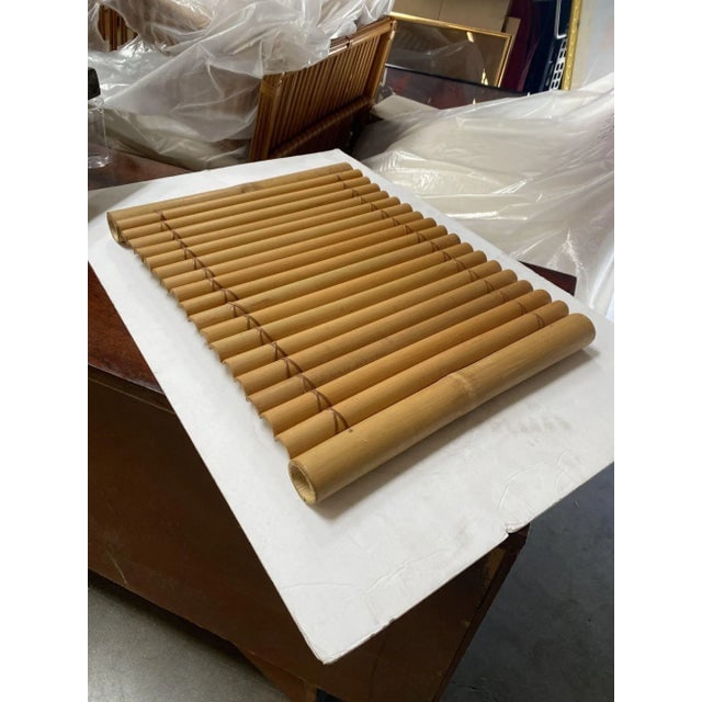 Restored Mid Century Tropical Split Bamboo Serving Tray, Pair - 3