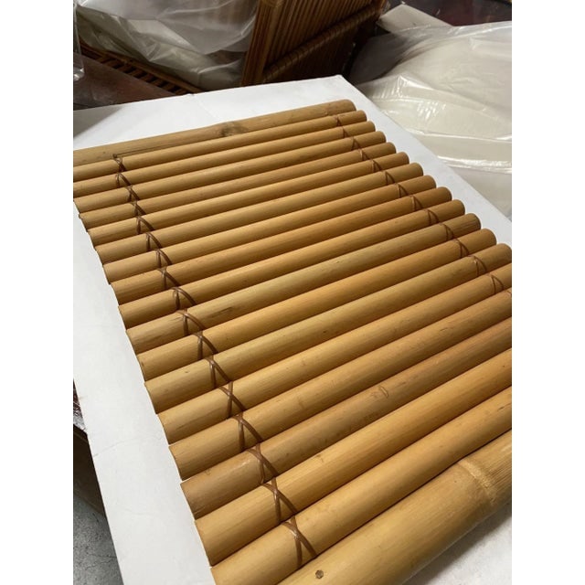 Restored Mid Century Tropical Split Bamboo Serving Tray, Pair - 4