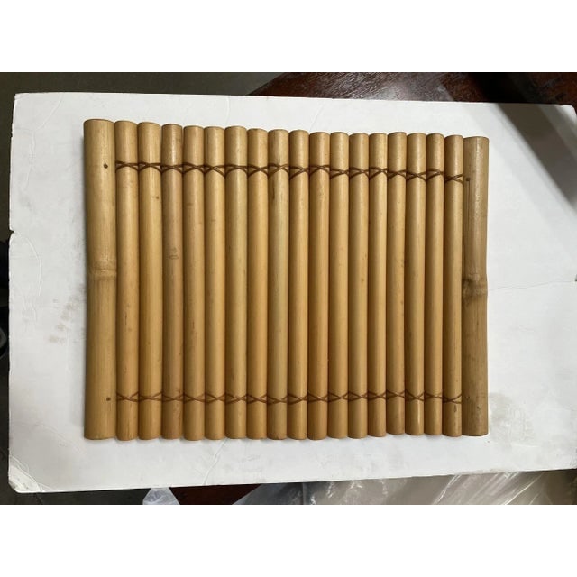 Restored Mid Century Tropical Split Bamboo Serving Tray, Pair - 5