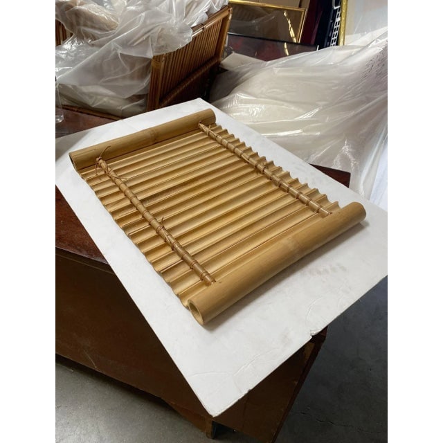 Restored Mid Century Tropical Split Bamboo Serving Tray, Pair - 7