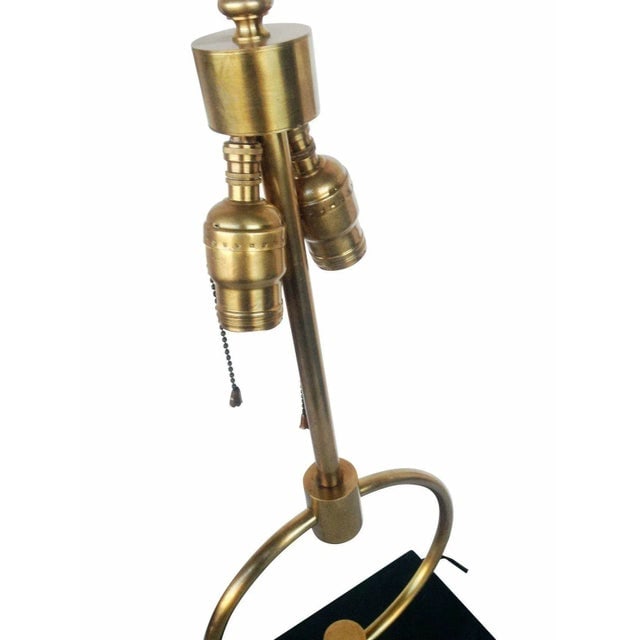 Mid-Century Gilbert Rohde Style Brass Ring Table Lamp, Pair - 8