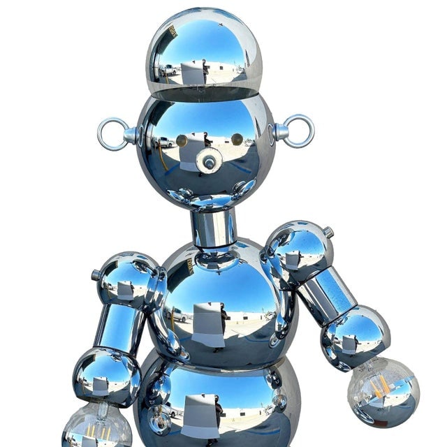 1975 Post-Modern Chrome Bubble Ball Robot Table Lamp by Torino Lamps - 7