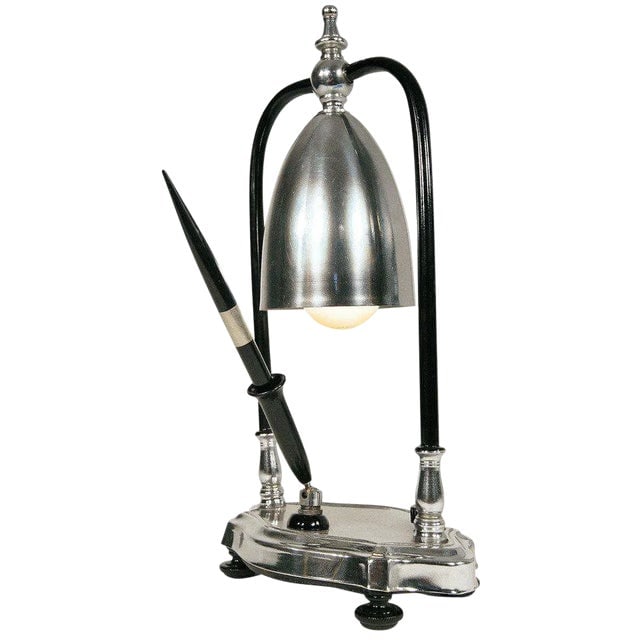 1930s Art Deco Desk Lamp With Pen Holder (1 of 7)