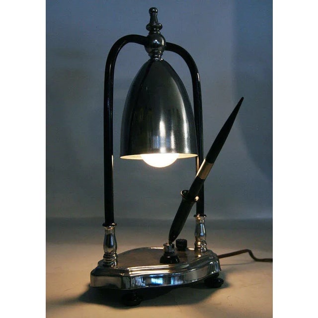 1930s Art Deco Desk Lamp With Pen Holder - 6
