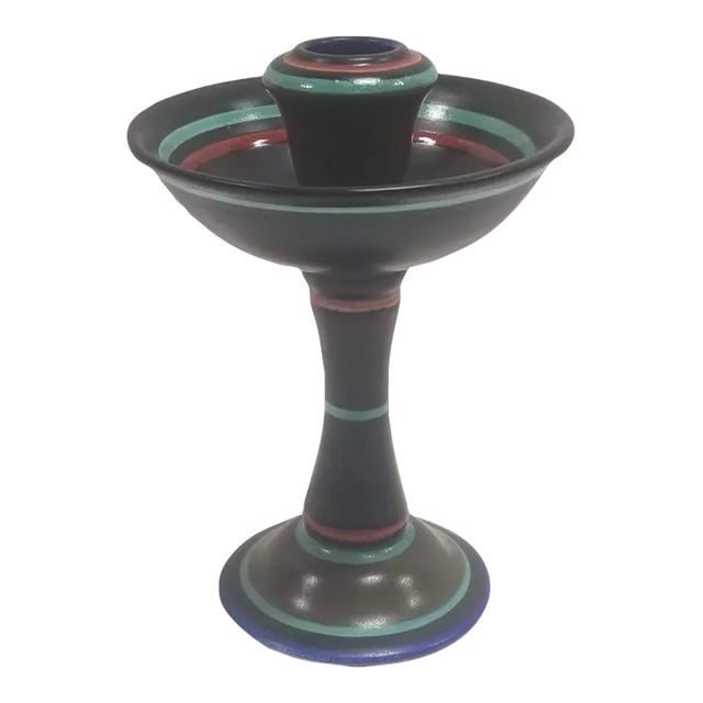 1920s Gouda Decor Pottery Candlestick Holder (1 of 4)
