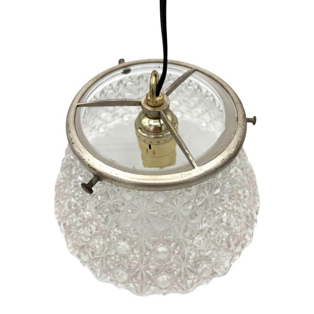19th Century Victorian Daisy and Buttons Pressed Glass Light - 2
