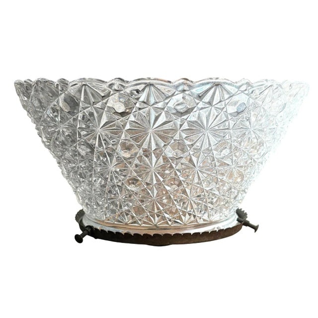 19th Century Victorian Daisy and Buttons Pressed Glass Light - 9