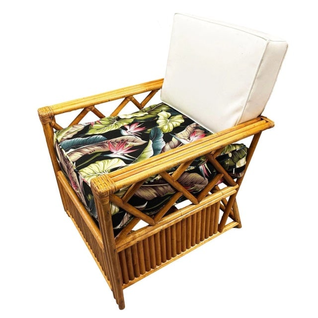 Heywood Wakefield "Oak Rattan" Lounge Chair Pair W/ Coffee Table - 7