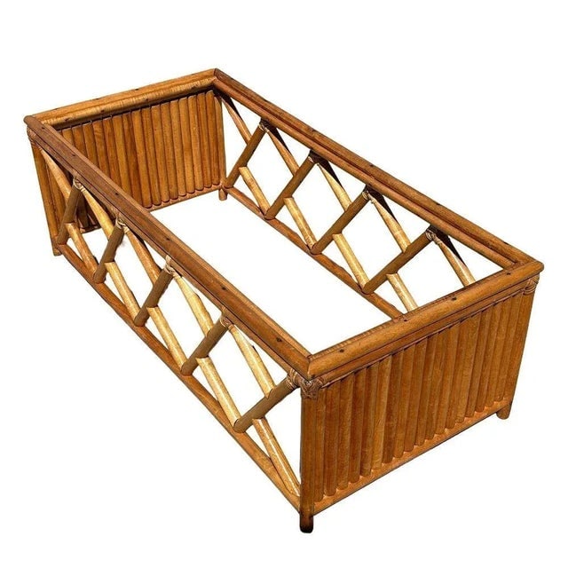 Heywood Wakefield "Oak Rattan" Lounge Chair Pair W/ Coffee Table - 8