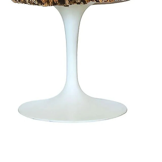 Mid-Century Tulip Stool With Leopard Print Seat - 3