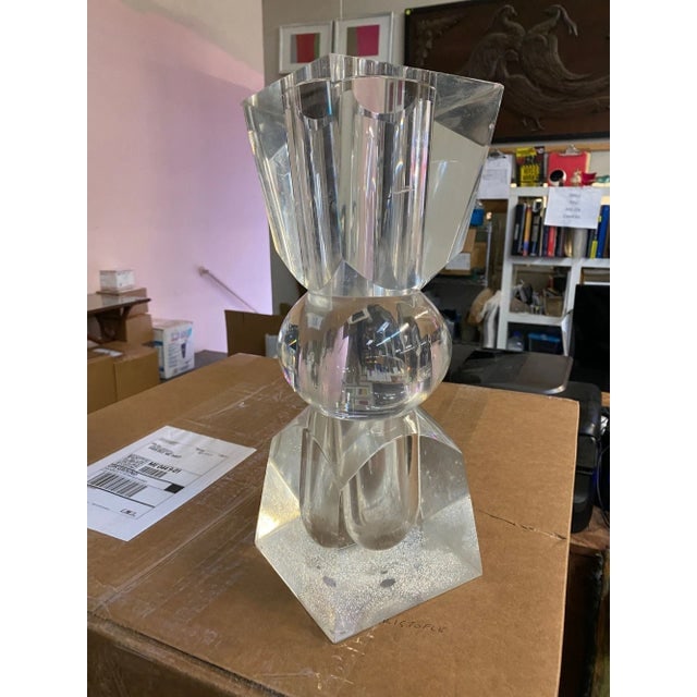 Large Hand Sculpted Mid Century Lucite Vase - 3