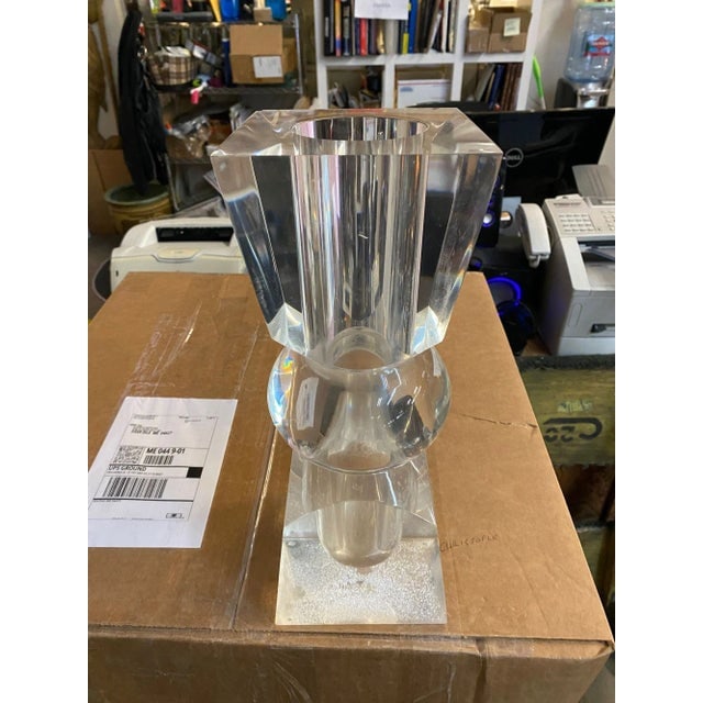 Large Hand Sculpted Mid Century Lucite Vase - 7