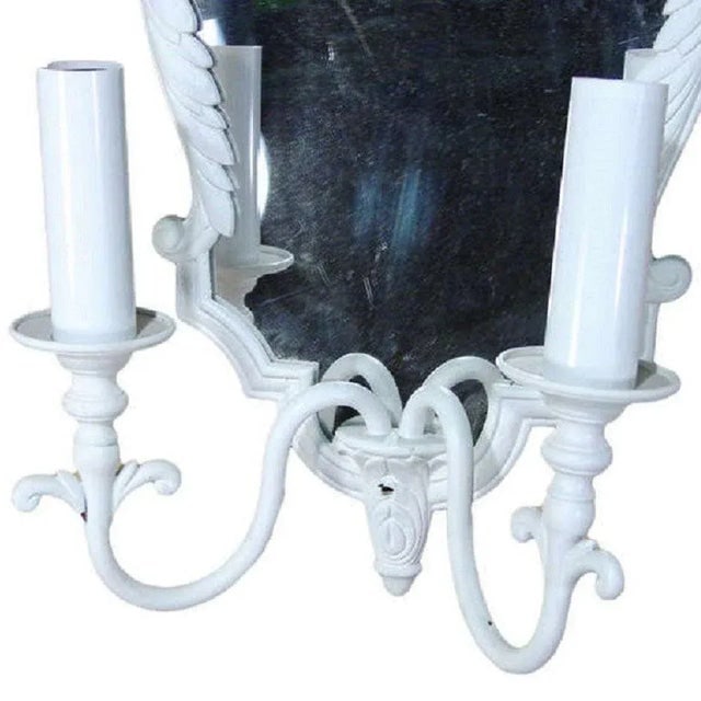Pair of 1920s French Painted Bronze Mirrored Sconces - 5
