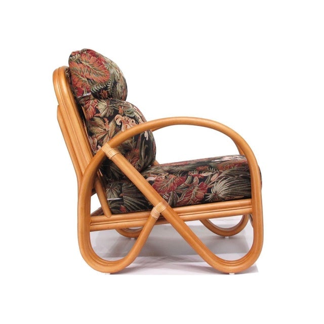 1990s Modernist 3-Strand 3/4 Pretzel "Kauai" Rattan Lounge Chair - 4