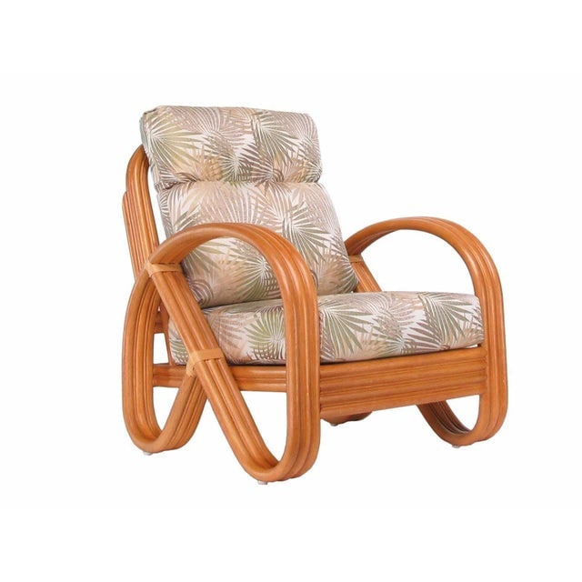 1990s Modernist 3-Strand 3/4 Pretzel "Kauai" Rattan Lounge Chair - 5
