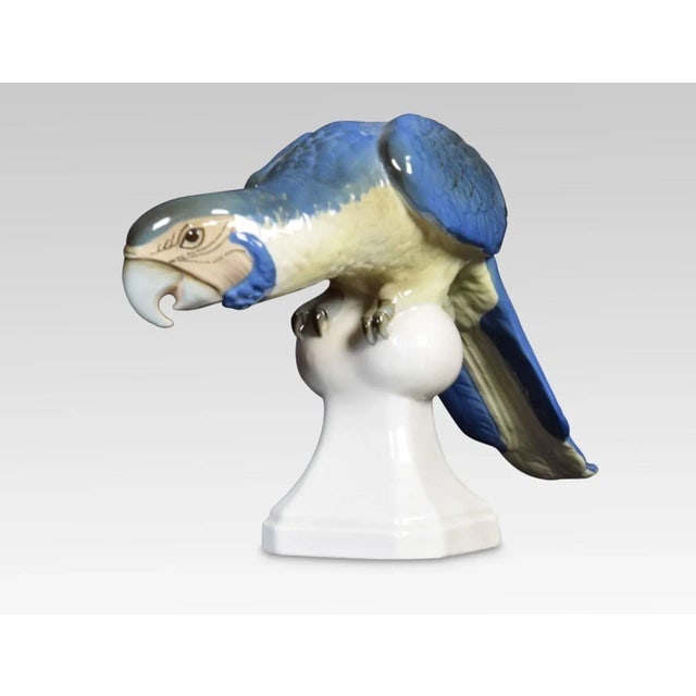 Mid Century Tropical Ceramic Blue Macaw by Royal Dux - 3