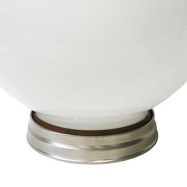 1930 Round Art Deco School House Milk Glass Ceiling Globe W Flush Celing Fixture - 4
