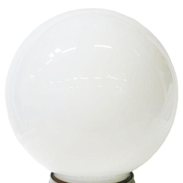 1930 Round Art Deco School House Milk Glass Ceiling Globe W Flush Celing Fixture - 5