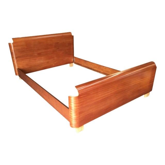 Mid Century Herman Miller DCW Style Molded Mahogany Plywood Full Size Bed Frame (1 of 6)